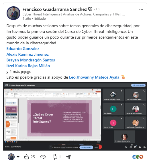 Clase virtual de introducción a Cyber Threat Intelligence