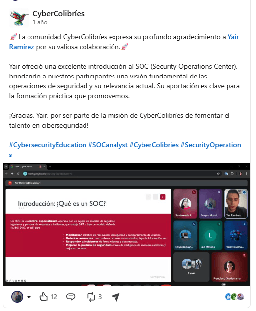 Sesión virtual de introducción a un centro de operaciones de seguridad
